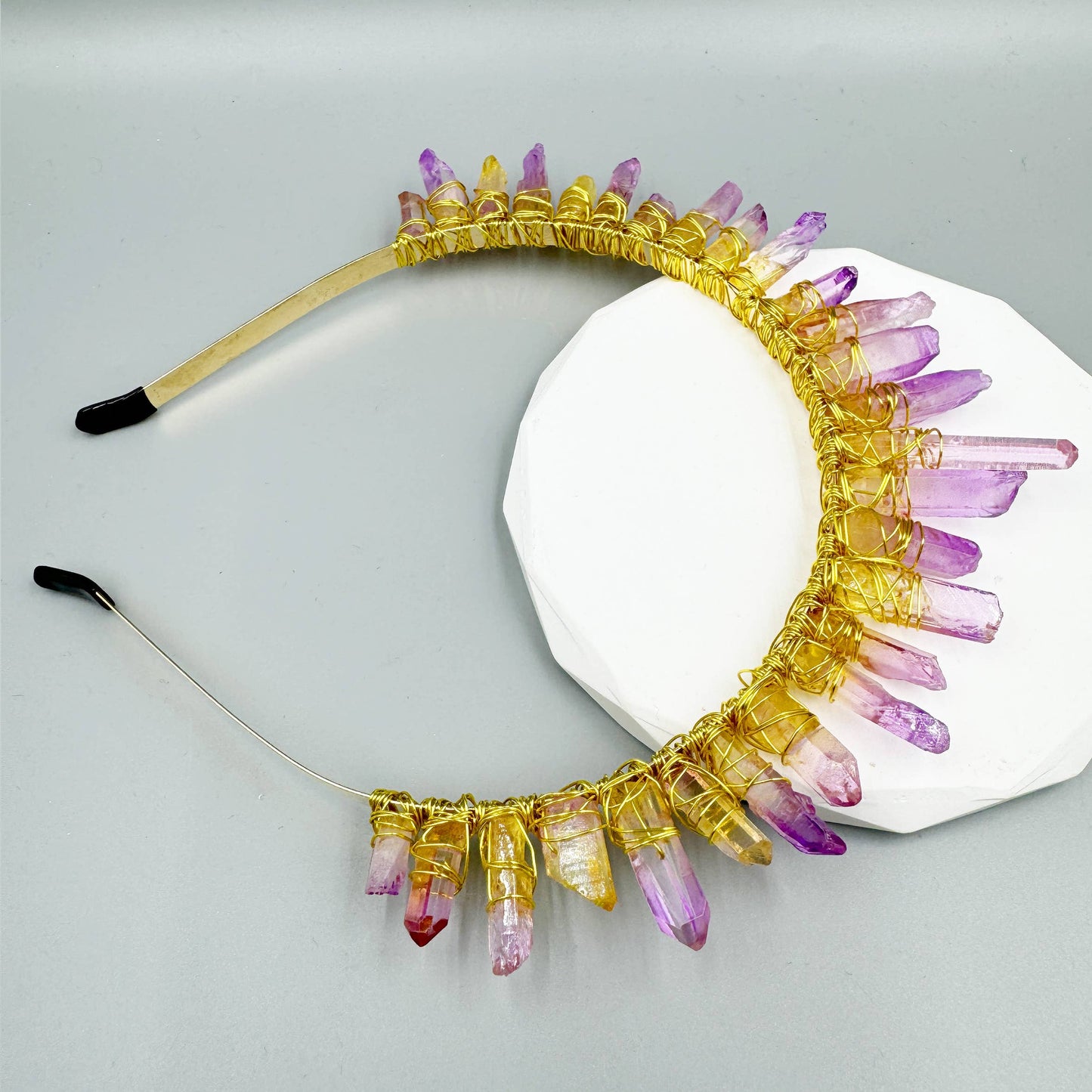 Goddess Amethyst and Gold Wrap Headband