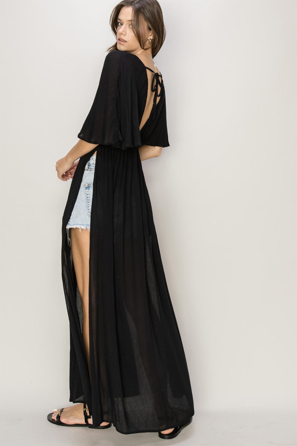 Tie Back Maxi Split Cover Up Dress