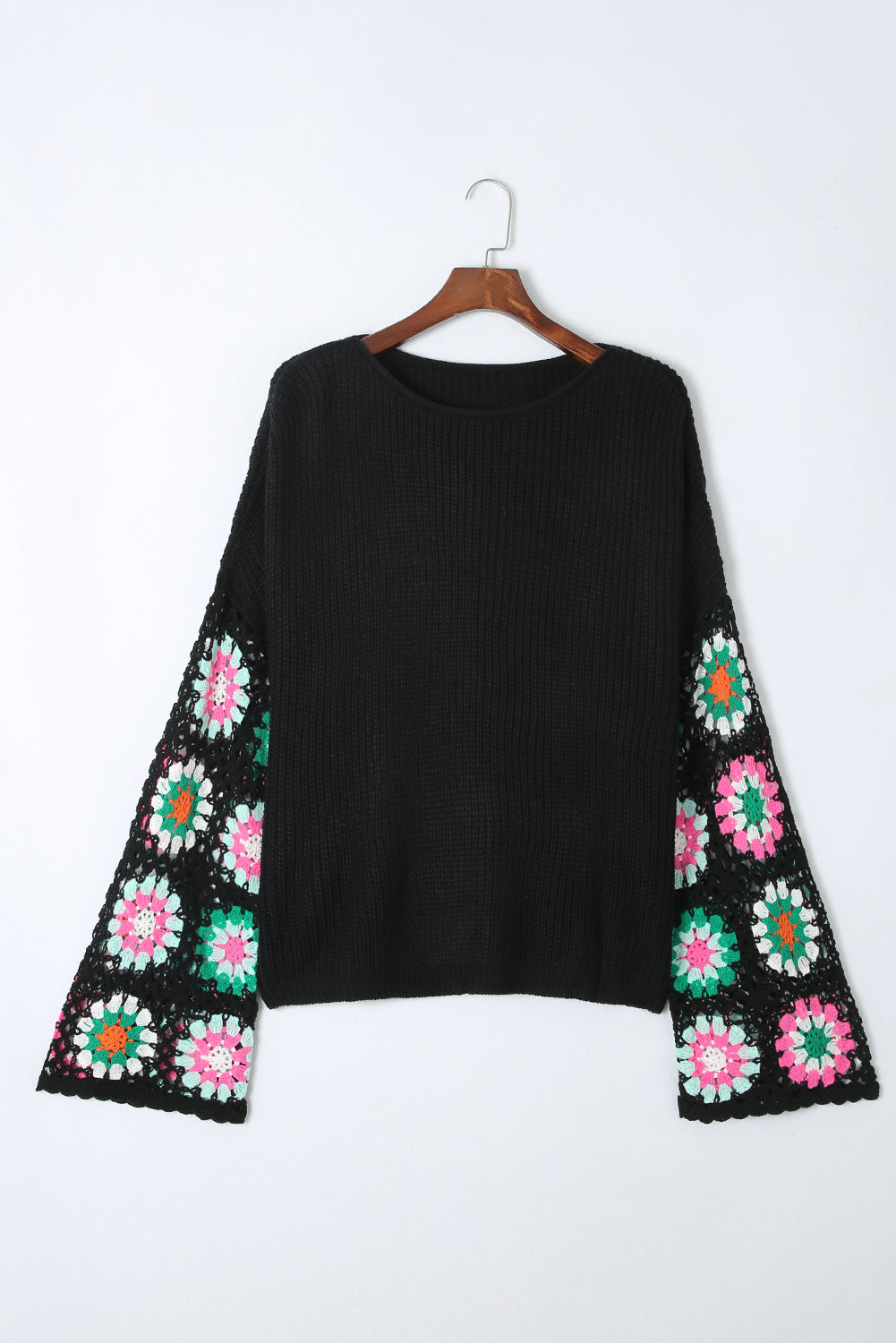 Crochet Long Sleeve Knit Top