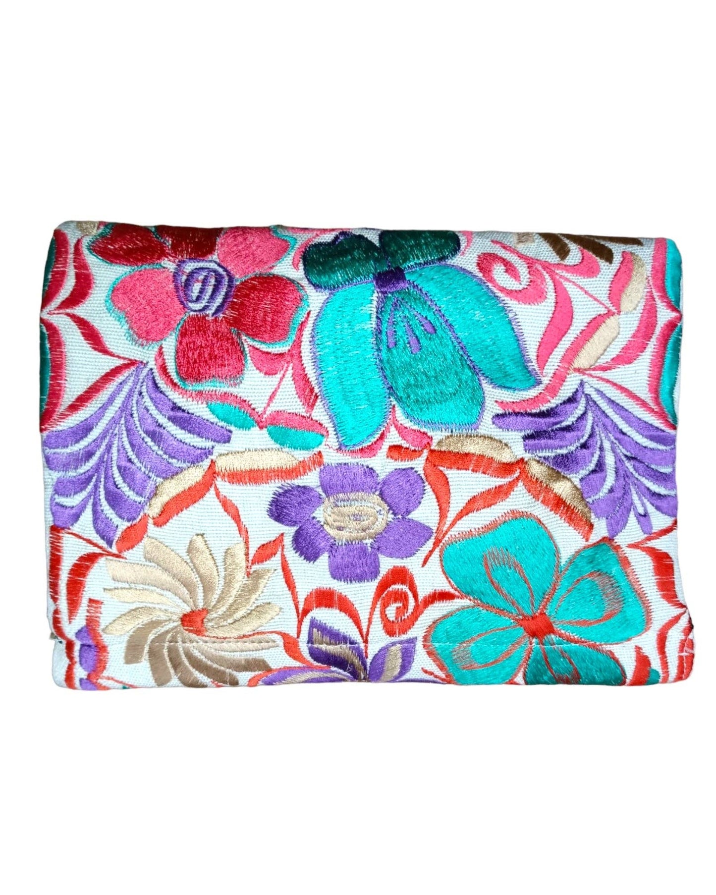 Mexican Embroidered Floral Clutch Bag