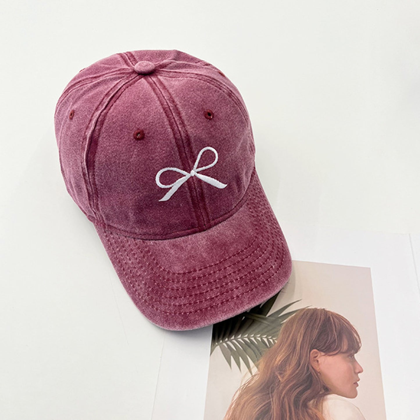 Bow Embroidered Cap