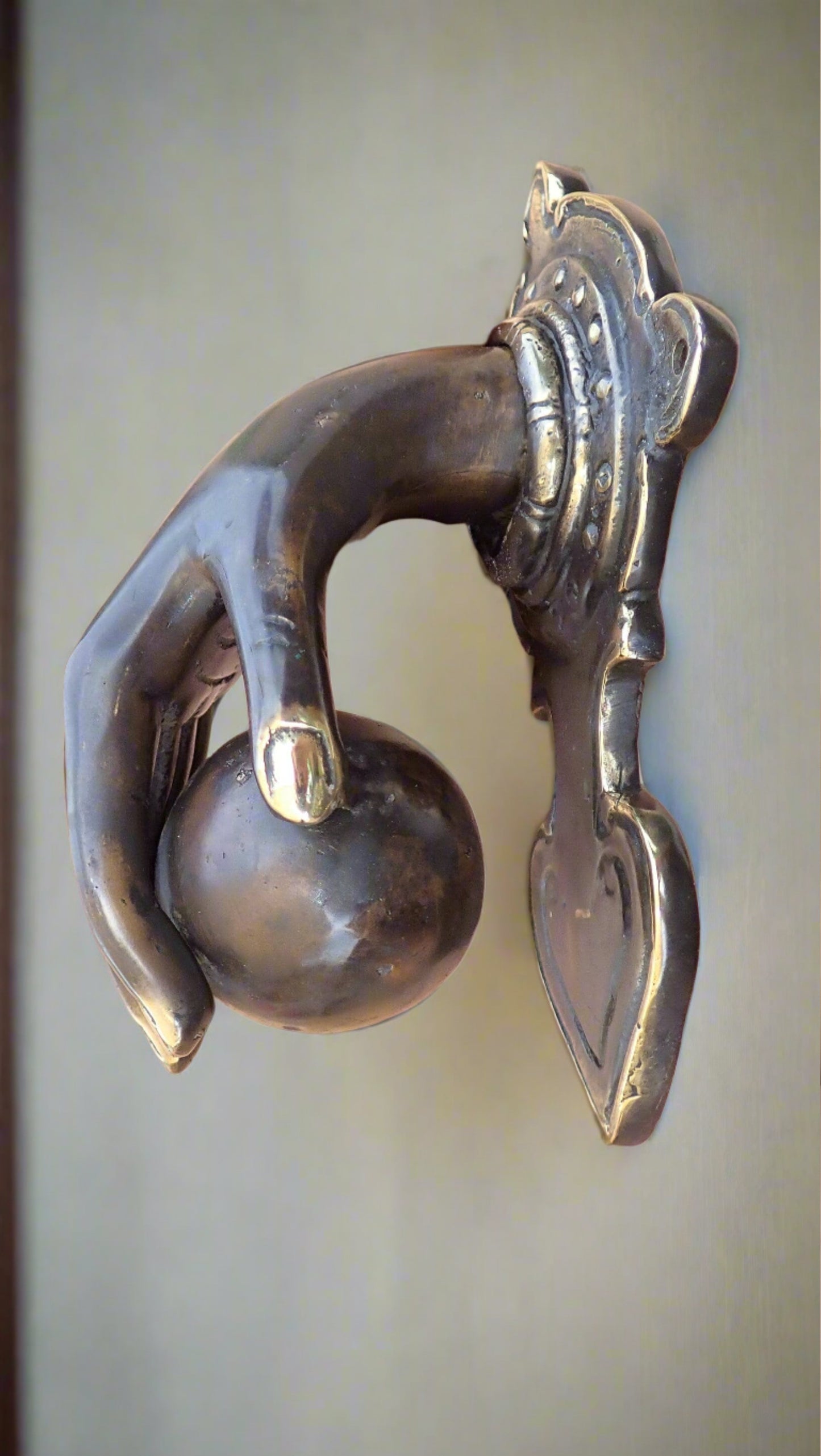 Door Knocker - Hand Grasping Ball