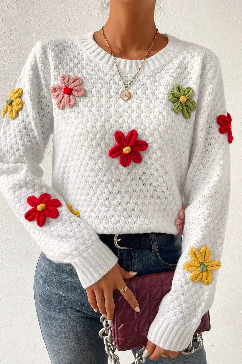 Crochet Flower Sweater