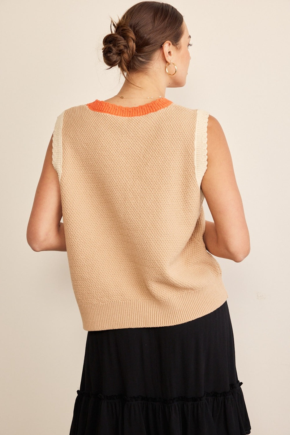 Fall Palette Round Neck Sweater Vest