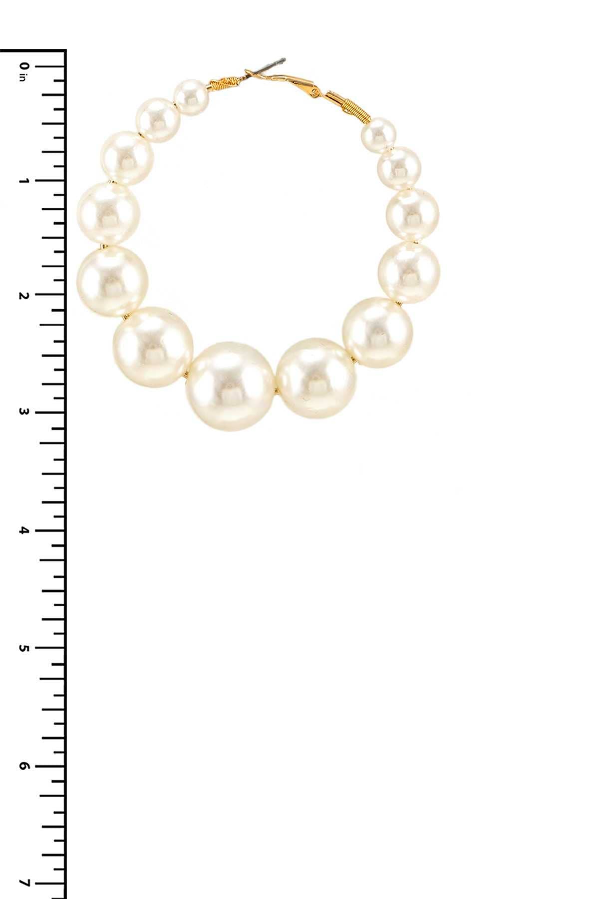 Boss Babe Large Pearl Hoops