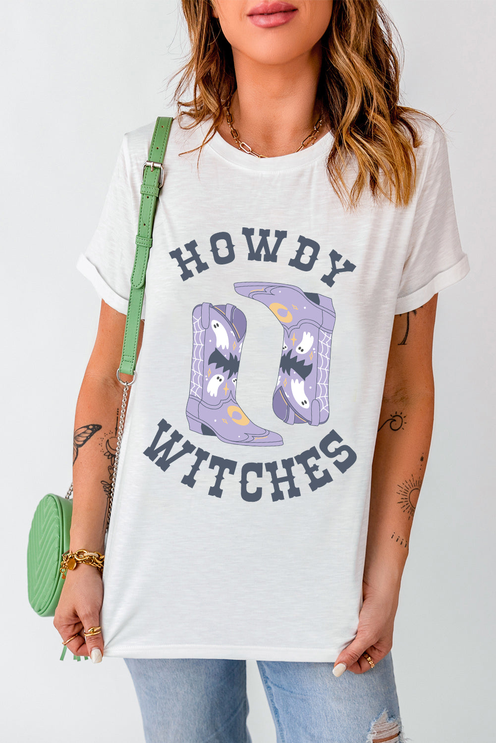 Howdy Witches Round Neck Short Sleeve Tee