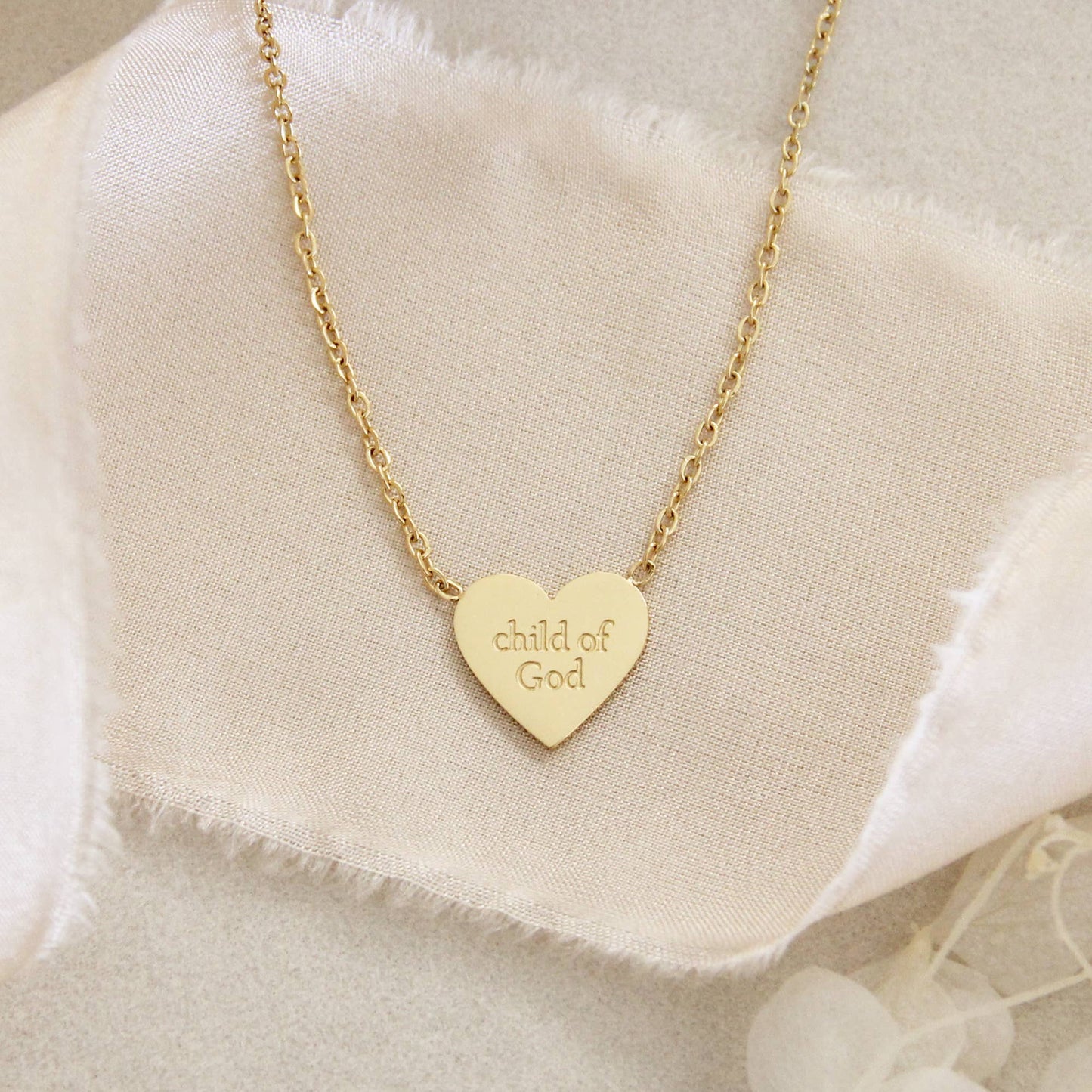 Chosen, Child of God Heart Necklace, Ephesians 1:4-5