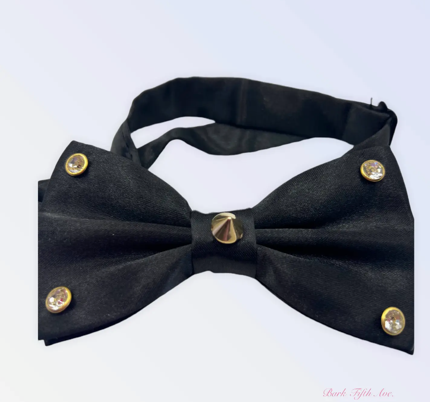 Bark Fifth Avenue - Satin Stud & Rhinestone Dapper Pet Bowtie Statement New Orleans