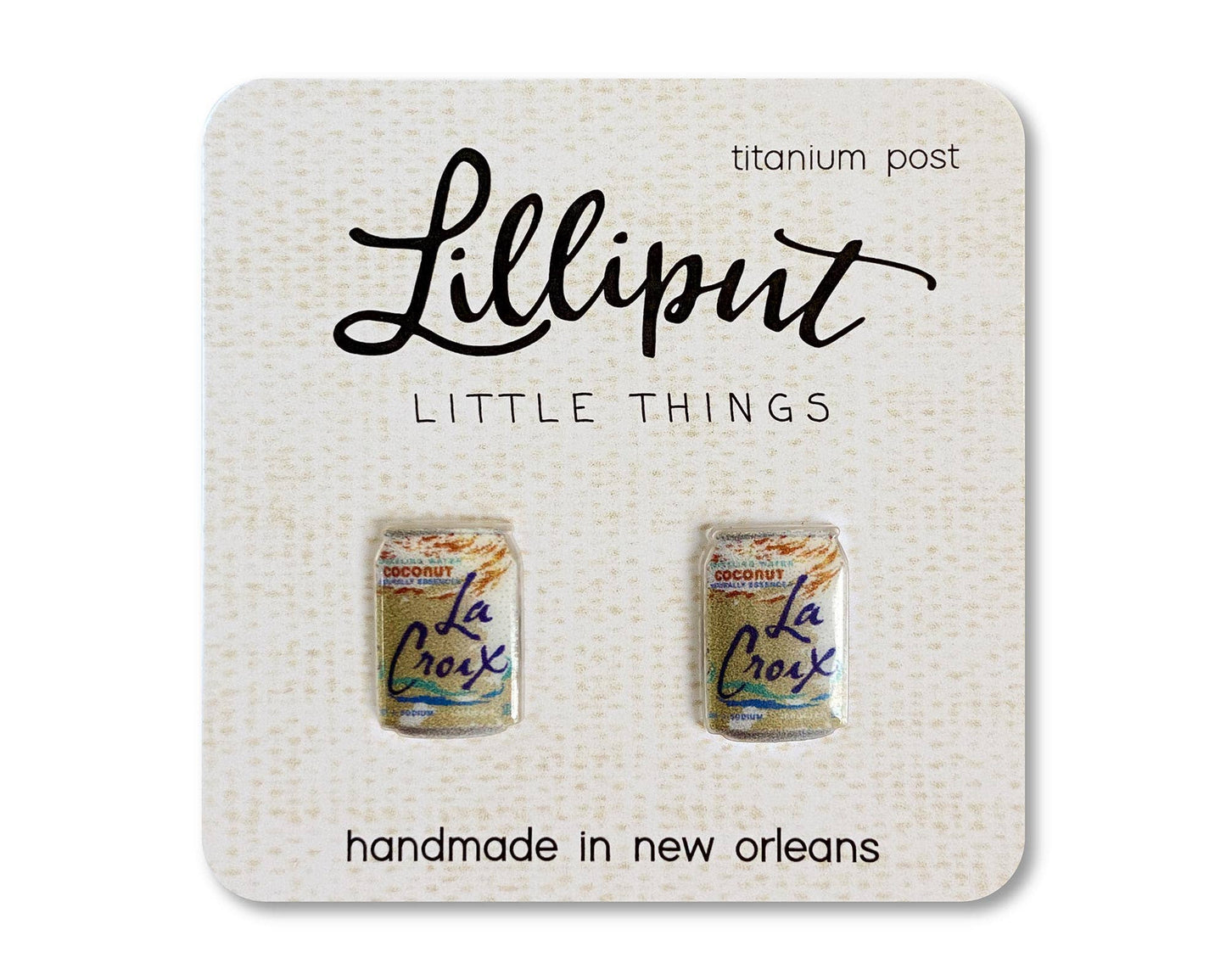 Coconut La Croix Earrings Statement New Orleans