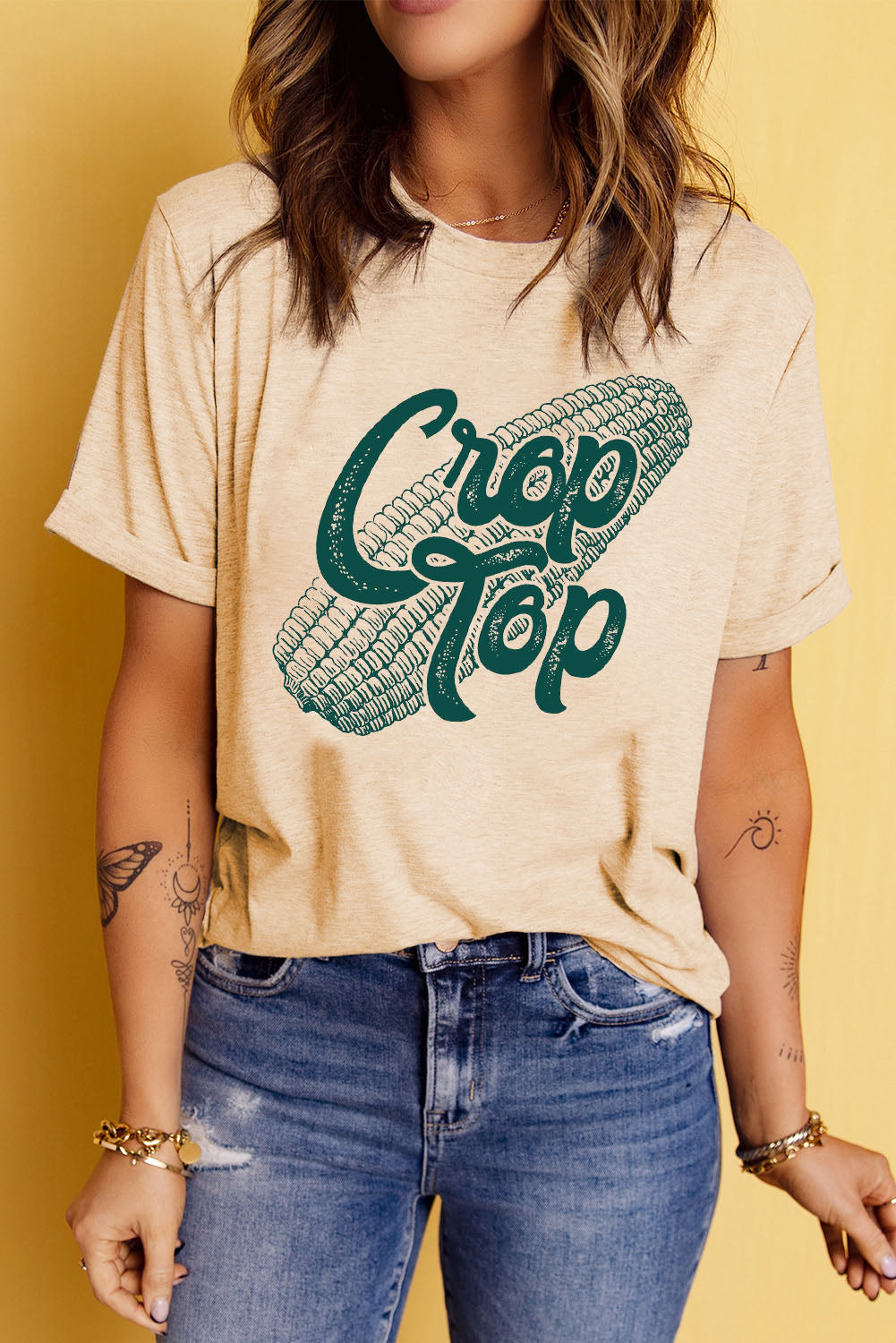 Crop Top Cuffed Tee Statement New Orleans