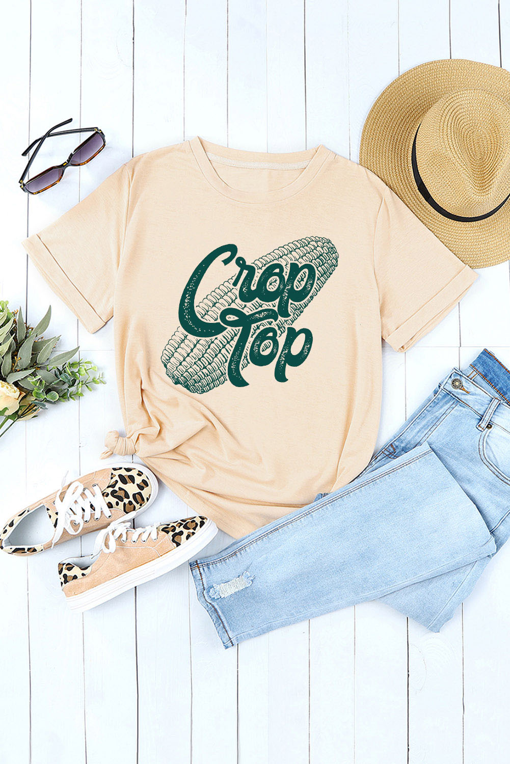 Crop Top Cuffed Tee Statement New Orleans