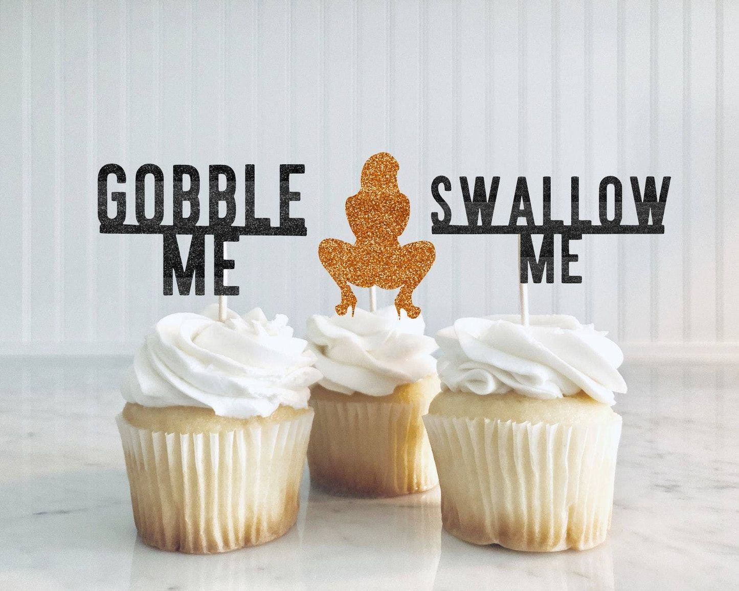 Gobble Me... Swallow Me Cupcake Toppers Statement New Orleans