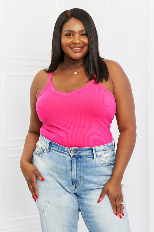 Hot Pink V-Neck Ribbed Cami Statement New Orleans