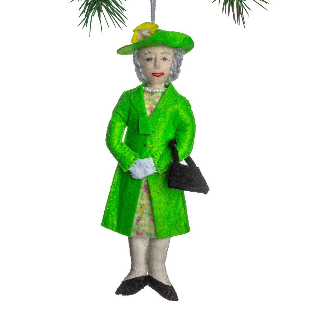 Queen Elizabeth Handmade Ornament - Green Dress Statement New Orleans