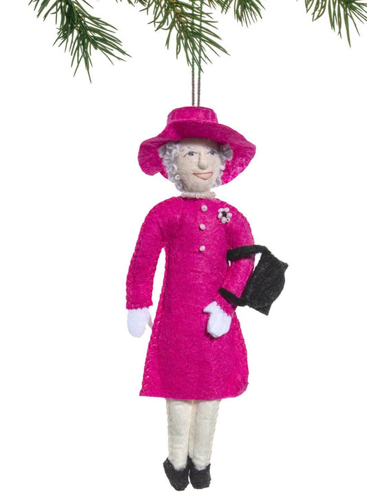 Queen Elizabeth Handmade Ornament - Magenta Dress Statement New Orleans