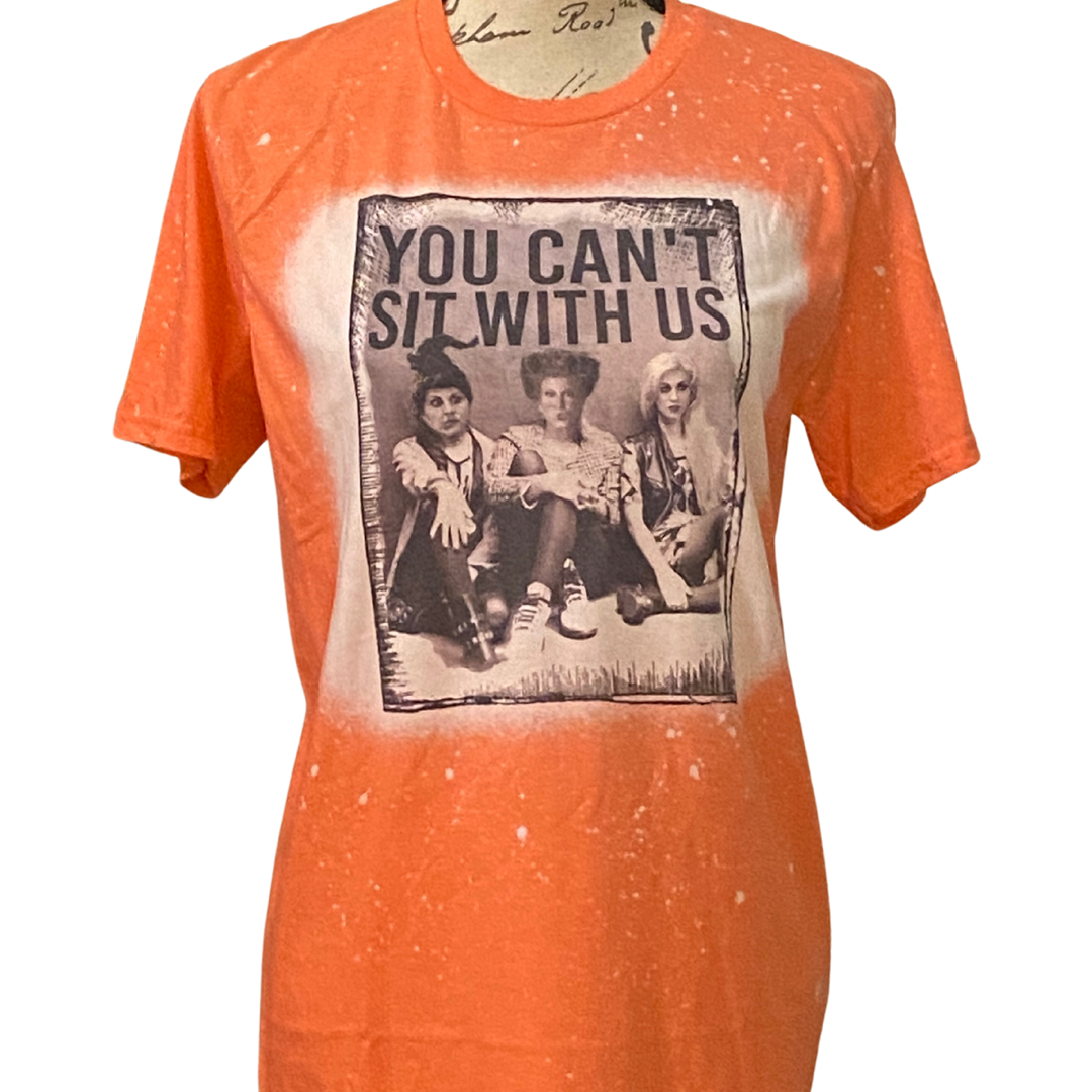 You Can't Sit With Us Hocus Pocus Graphic Tee - Orange Statement New Orleans