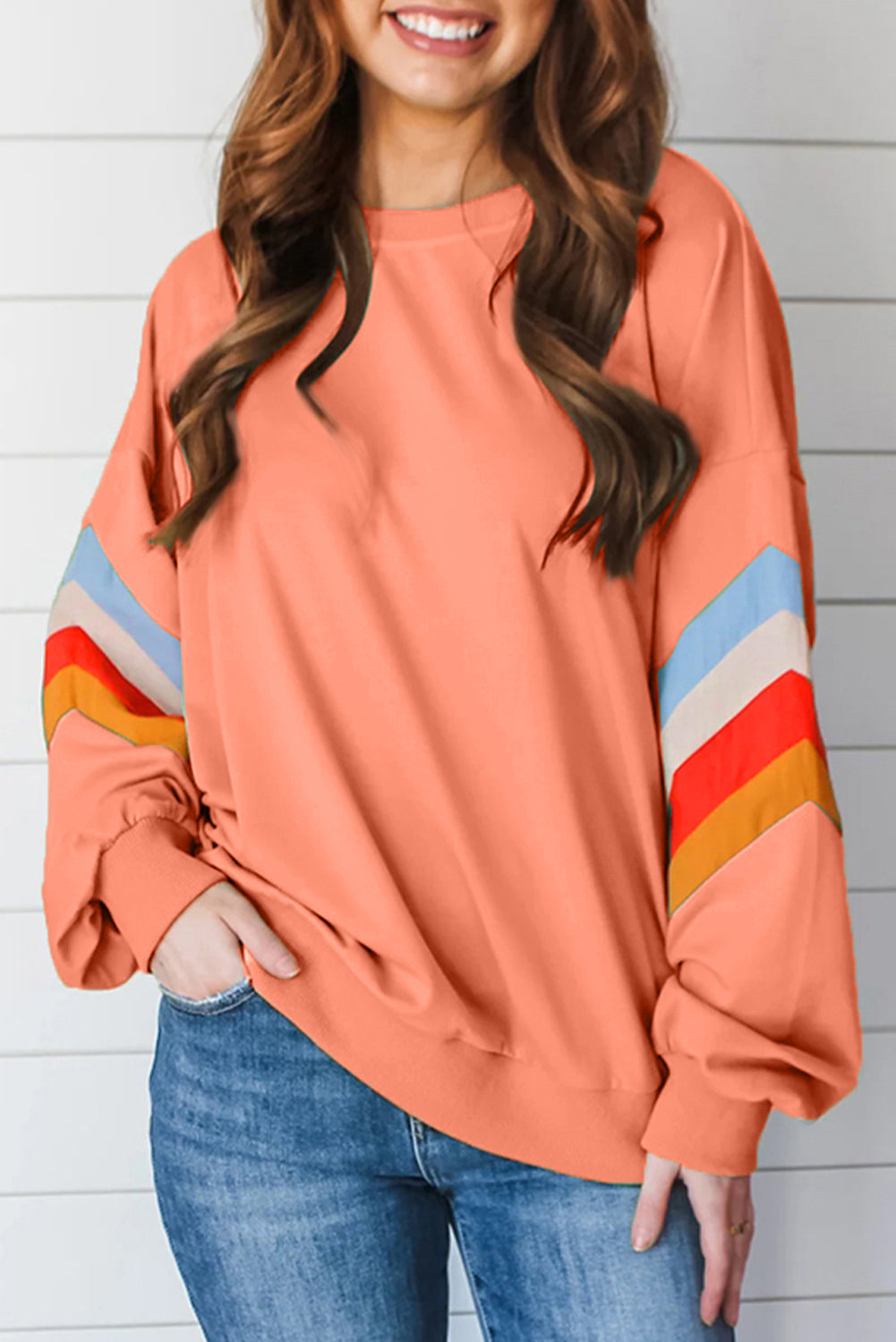 Retro Vibe Striped Long Sleeve Sweatshirt