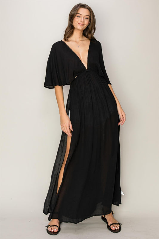 Tie Back Maxi Split Cover Up Dress