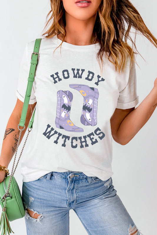 Howdy Witches Round Neck Short Sleeve Tee