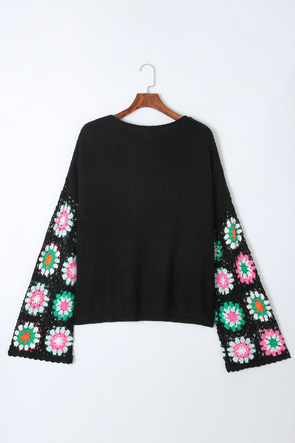 Crochet Long Sleeve Knit Top