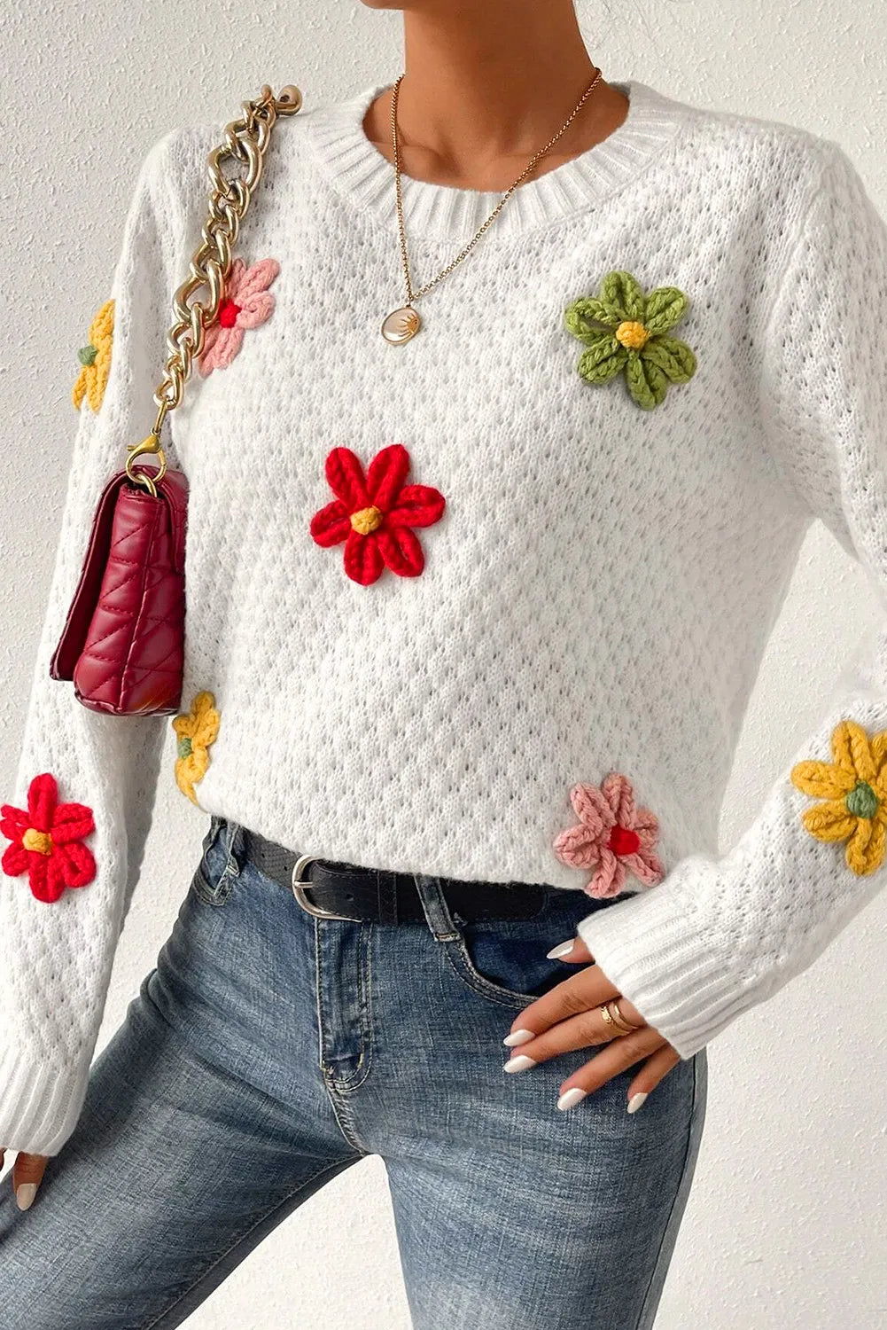 Crochet Flower Sweater