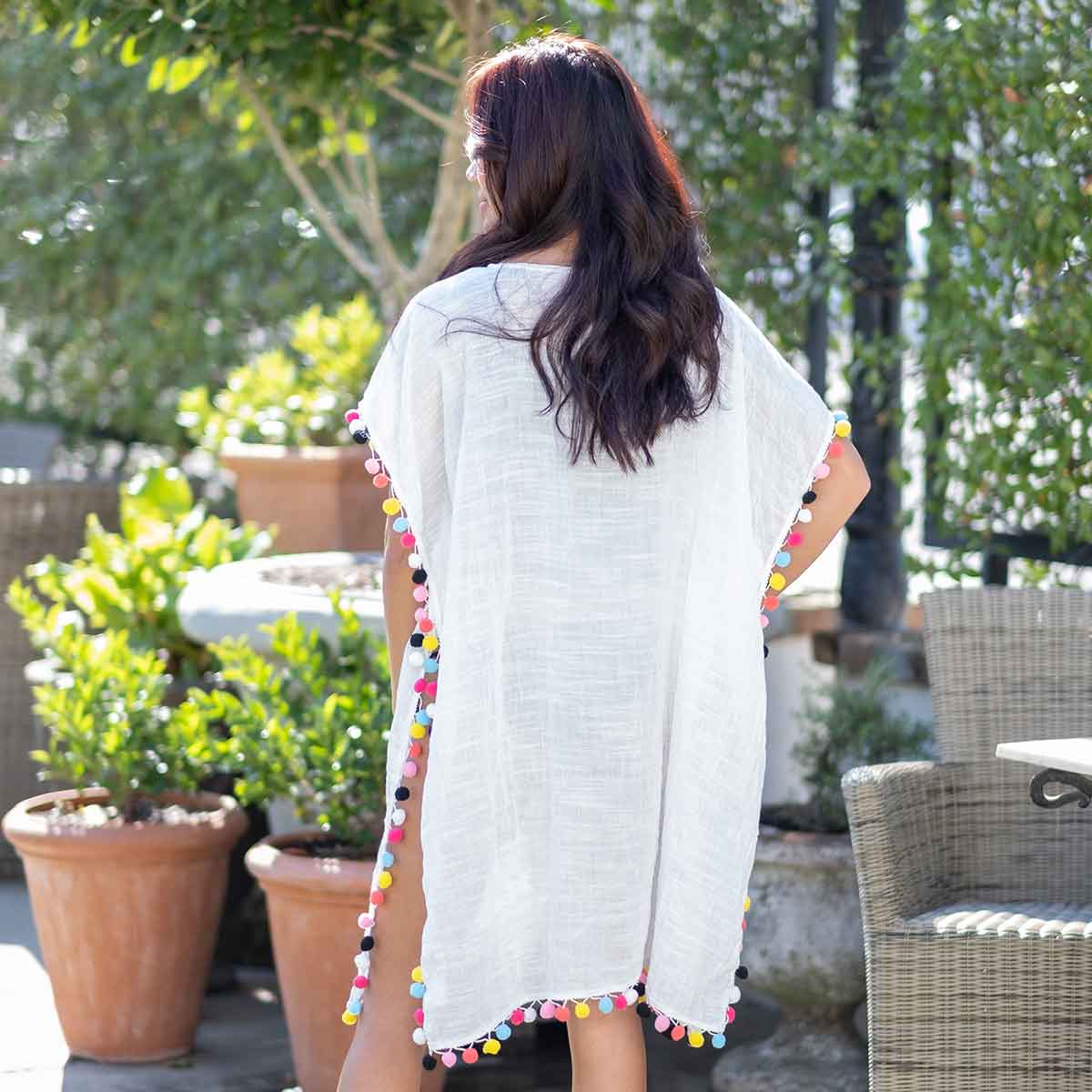 Kaylee Cover Up  * White / Multi  * One Size