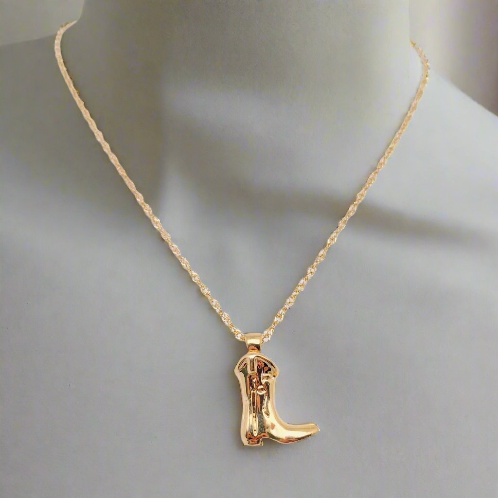 Cowgirl Boot Charm Necklace