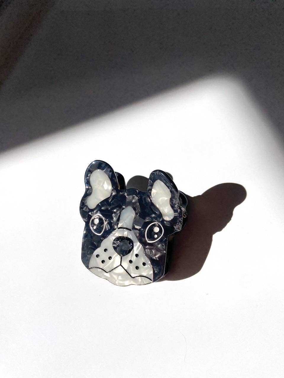 Hand-painted Frenchie Dog Claw Hair Clip