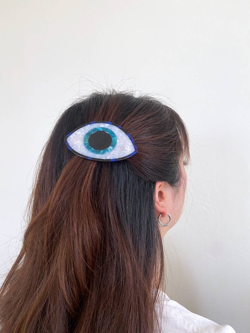 Hand-painted Evil Eye Barrette Hair Clip