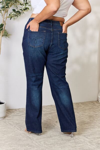 Judy Blue Sizes 0 to 24W Button-Fly Straight Jeans