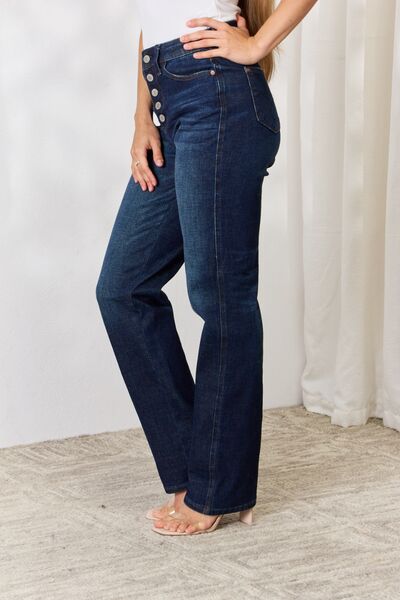 Judy Blue Sizes 0 to 24W Button-Fly Straight Jeans