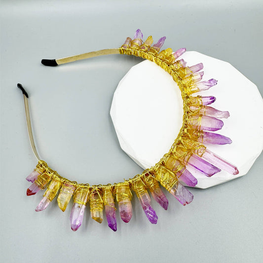 Goddess Amethyst and Gold Wrap Headband