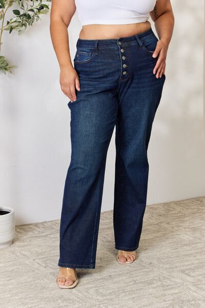 Judy Blue Sizes 0 to 24W Button-Fly Straight Jeans