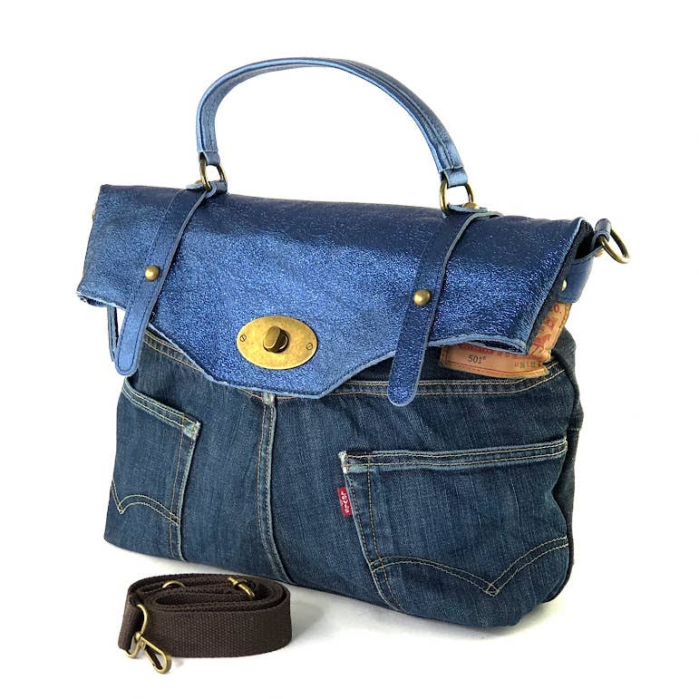 Upcycled Denim Bag - Hand-crafted in Italy